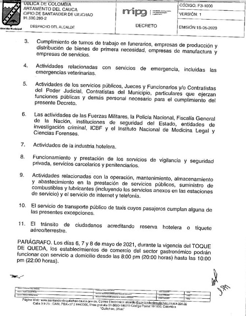 Decretan Toque de Queda y Ley Seca en Santander de Quilichao Decretan Toque de Queda y Ley Seca en Santander de Quilichao