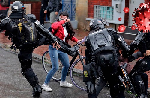 Abusos policiales y bloqueos más coronavirus asfixiando al colombiano Abusos policiales y bloqueos más coronavirus asfixiando al colombiano