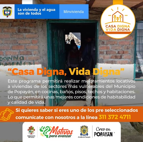 Casa digna, vida digna - Alcaldía de Popayán Casa digna, vida digna - Alcaldía de Popayán