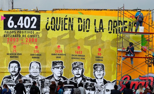 Mural sobre los falsos positivos seguirá siendo público