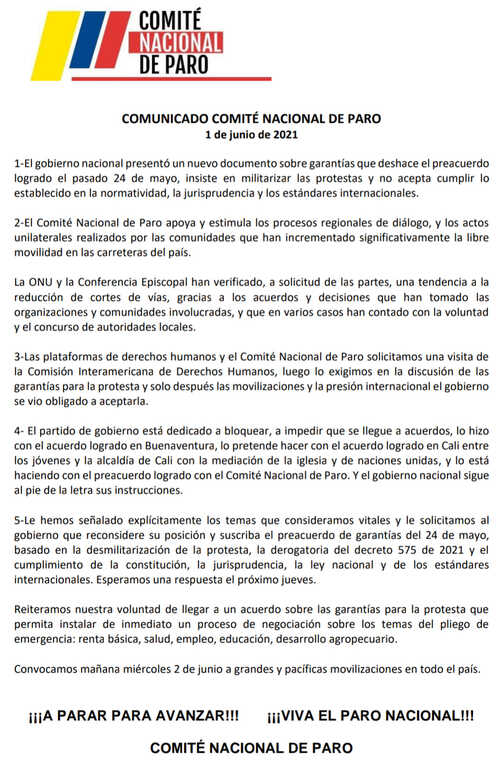 Nuevas movilizaciones nacionales se realizarán el día de hoy