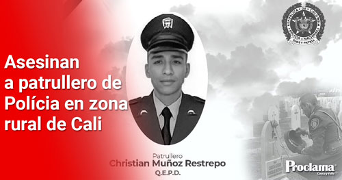 Recompensa de 100 millones por los autores del asesinato del patrullero