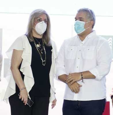 Clara Luz Roldán - gobernadora del Valle e Iván Duque - presidente de Colombia. Clara Luz Roldán - gobernadora del Valle e Iván Duque - presidente de Colombia.