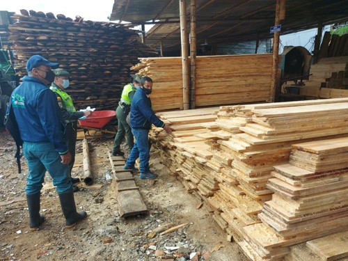 Control ambiental en vías del Cauca para evitar tráfico de madera ilegal.