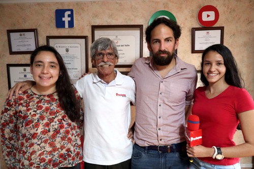 Angela Caro, Alfonso Luna Geller, Jonathan Bock Ruíz y Karolain Sáenz