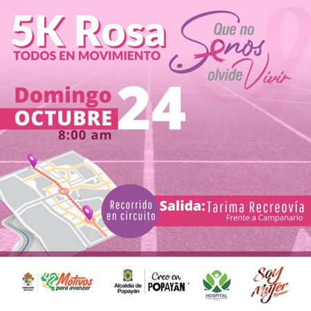 Carrera 5k Todos en Movimiento - Que no senos olvide vivir - en Popayán Carrera 5k Todos en Movimiento - Que no senos olvide vivir - en Popayán