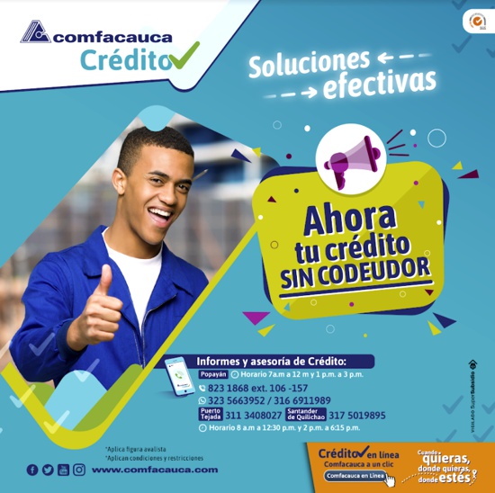 Crédito Comfacauca ahora sin codeudor