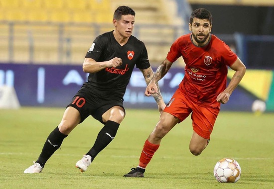En el debut de James en Catar, su equipo perdió por goleada