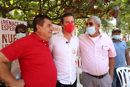 Diego Hurtado, Juan Manuel Galán, Germán Sarria Alegría en Quilichao por visita de hermanos Galán, Mabel y Ordóñez