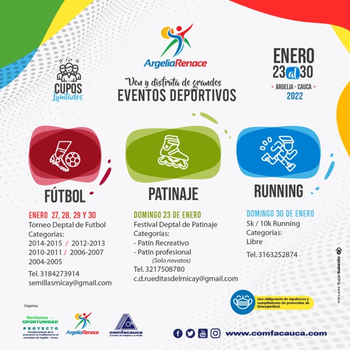 Argelia renace: jornada deportiva de fútbol, patinaje y running - Comfacauca Argelia renace: jornada deportiva de fútbol, patinaje y running - Comfacauca