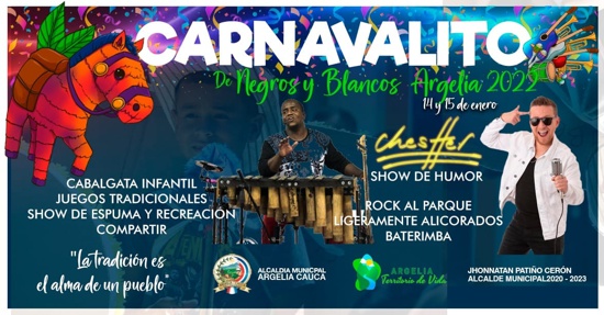 Argelia – Cauca sí realizará sus Carnavales de Negros y Blancos Argelia – Cauca sí realizará sus Carnavales de Negros y Blancos