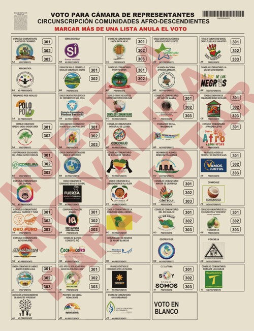 Cámara de Representantes, circunscripción especial comunidades afrodescendientes