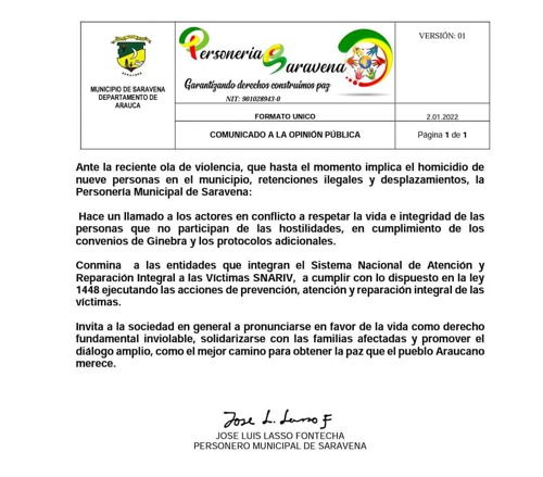 Terror en Arauca