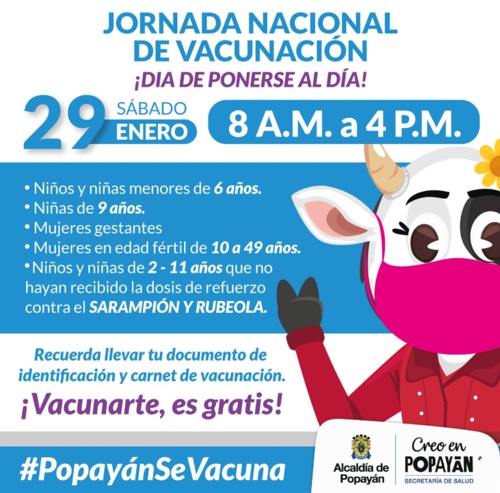 Popayán se une a la gran jornada nacional de vacunación Popayán se une a la gran jornada nacional de vacunación