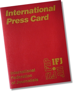 Credencial de la Federación Internacional de Periodistas Credencial de la Federación Internacional de Periodistas