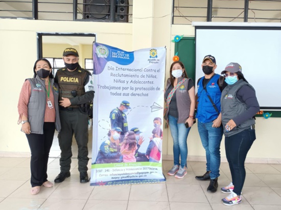 Estudiantes de colegios en Popayán se capacitan para prevenir trata de personas y reclutamiento