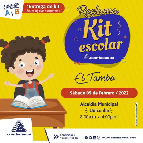 Kit Escolar Comfacauca - El Tambo - Comfacauca acompaña al regreso a clases de niños y jóvenes