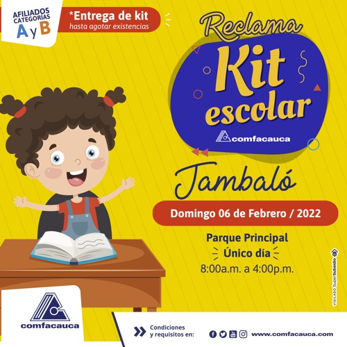 Kit Escolar Comfacauca - Jambaló - Comfacauca acompaña al regreso a clases de niños y jóvenes