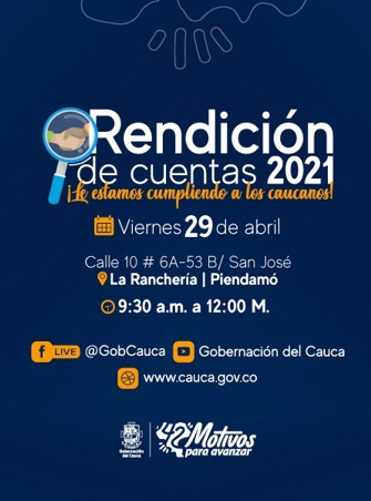 GOBIERNO DEPARTAMENTAL SE PREPARA PARA RENDIR CUENTAS A LOS CAUCANOS GOBIERNO DEPARTAMENTAL SE PREPARA PARA RENDIR CUENTAS A LOS CAUCANOS