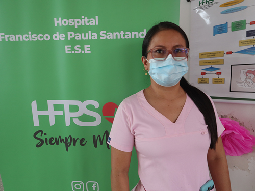 Alexandra Muñoz, enfermera y líder del programa de Maternidad Segura del Hospital Francisco de Paula Santander Alexandra Muñoz, enfermera y líder del programa de Maternidad Segura del Hospital Francisco de Paula Santander