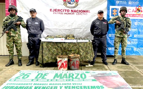 Legalizan incautación de arsenal de guerra en el norte del Cauca