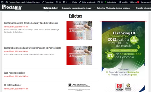 Publique sus avisos judiciales en Proclama Publique sus avisos judiciales en Proclama
