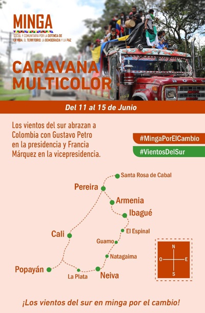 Anuncian llegada de la Minga a Cali este sábado 11 de junio Anuncian llegada de la Minga a Cali este sábado 11 de junio