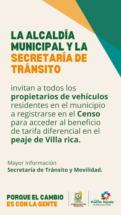 ¡Paga la mitad del peaje de Villa Rica! ¡Paga la mitad del peaje de Villa Rica!
