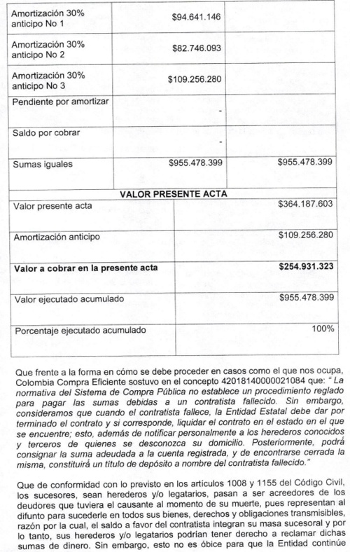 Edicto Terminación de Contrato entre Alcaldía de Puerto Tejada y Diego Genaro Muñoz.