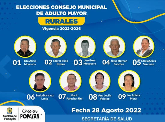 Elecciones del Consejo Municipal del Adulto Mayor en Popayán Elecciones del Consejo Municipal del Adulto Mayor en Popayán