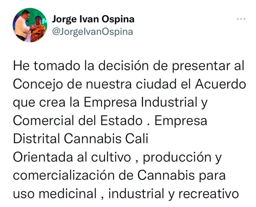 Empresa estatal de cannabis propuesta por el alcalde Empresa estatal de cannabis propuesta por el alcalde
