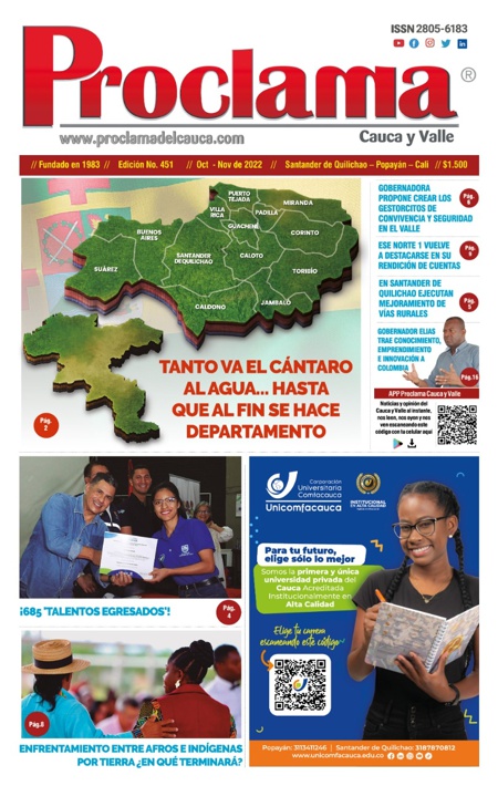 En circulación Edición Impresa #451 de Proclama Cauca y Valle
