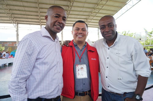 Harlen González, director NotiPuerto; David Luna, gerente Proclama Cauca y Valle; Bladimir Vidal, subdirector Proclama Valle