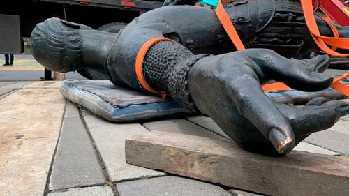 Comienza la instalación de la estatua de Sebastián de Belalcázar