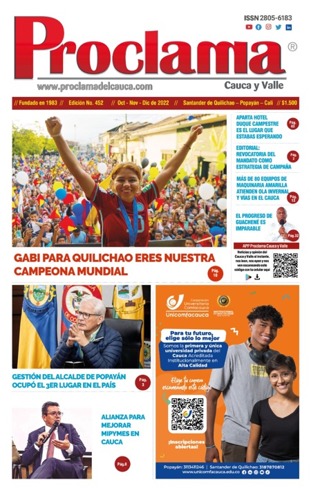 En circulación Edición Impresa #452 de Proclama Cauca y Valle En circulación Edición Impresa #452 de Proclama Cauca y Valle