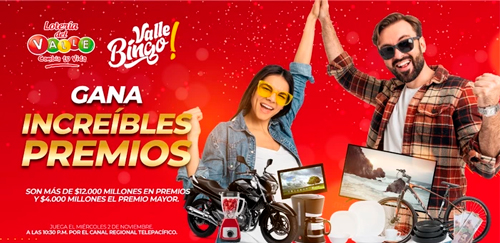 La lotería del Valle llega con Valle Bingo y Raspe y gane 