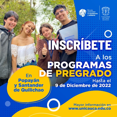 Inscríbete a Programas de Pregrado en la Universidad del Cauca Inscríbete a Programas de Pregrado en la Universidad del Cauca