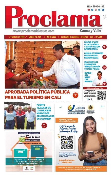 Lea GRATIS la Edición Impresa No. 454 de Proclama del Cauca y Valle Lea GRATIS la Edición Impresa No. 454 de Proclama del Cauca y Valle