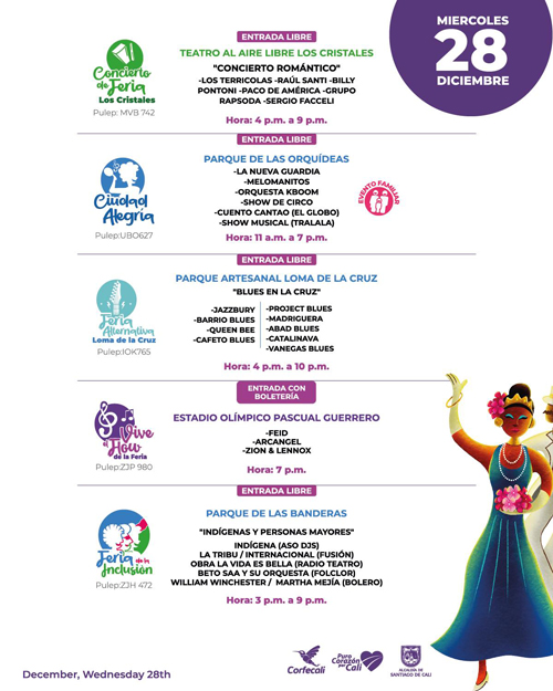 Programación feria de cali 