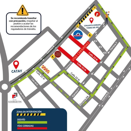 Actividades de obra calle 24N sector Olímpica - Torres del Río en Popayán Actividades de obra calle 24N sector Olímpica - Torres del Río en Popayán