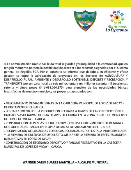Alcaldía de López de Micay evidencia su ineficaz gestión