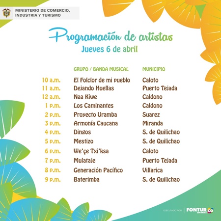 Feria de Sabores, Sonidos y Saberes en Santander de Quilichao - Programación de Artistas Feria de Sabores, Sonidos y Saberes en Santander de Quilichao - Programación de Artistas