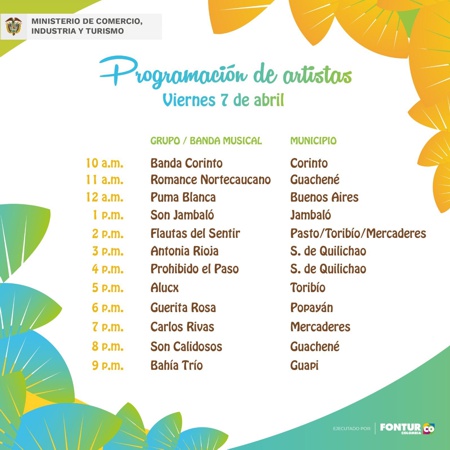 Feria de Sabores, Sonidos y Saberes en Santander de Quilichao - Programación de Artistas Feria de Sabores, Sonidos y Saberes en Santander de Quilichao - Programación de Artistas
