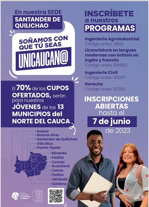 Universidad del Cauca garantiza 70% de cupos a nortecaucanos Universidad del Cauca garantiza 70% de cupos a nortecaucanos