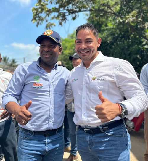 Elías Larrahondo, gobernador del Cauca y Roller Ecobar, alcalde de Villa Rica