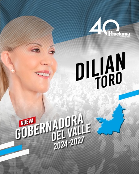 Dilian Francisca Toro es la gobernadora del Valle del Cauca 2024 - 2027 Dilian Francisca Toro es la gobernadora del Valle del Cauca 2024 - 2027