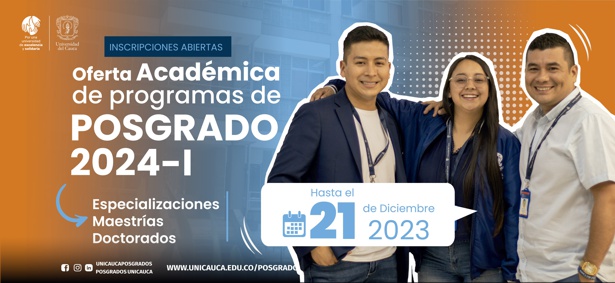 Unicauca está en Inscripciones de sus Programas de Posgrado