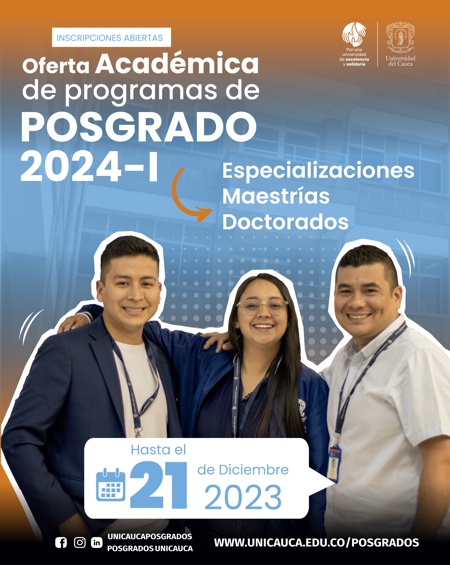 Unicauca está en inscripciones de sus programas de Posgrado