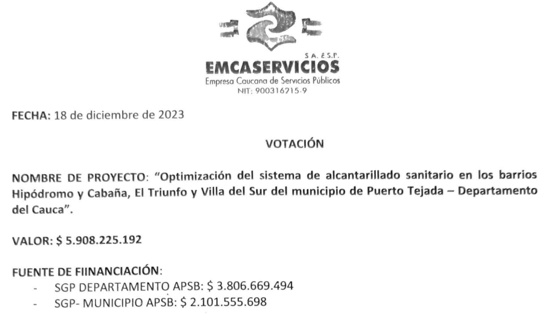 Mejorarán sistema de alcantarillado a barrios de Puerto Tejada.