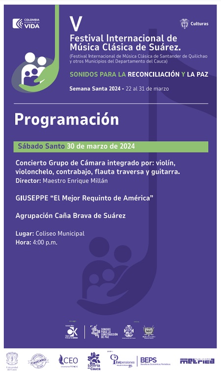Festival de Música Clásica cautivará al Cauca con su brillante programación